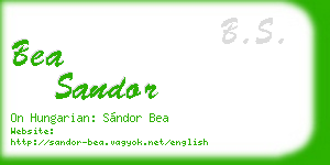 bea sandor business card