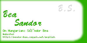bea sandor business card